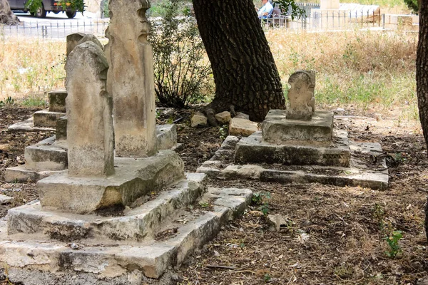 Jerusalén Israel Mayo 2018 Vista Antiguo Cementerio Árabe Abandonado Centro — Foto de Stock