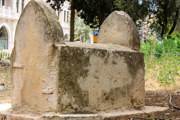 Jerusalém Israel Maio 2018 Vista Antigo Cemitério Árabe Abandonado Centro — Fotografia de Stock