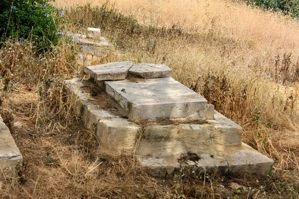 Jerusalém Israel Maio 2018 Vista Antigo Cemitério Árabe Abandonado Centro — Fotografia de Stock