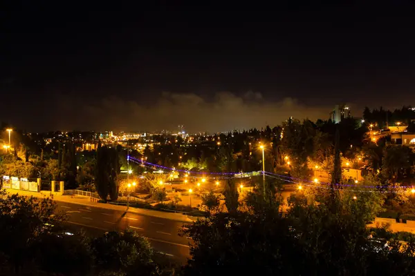 Jérusalem Israël Mai 2018 Vue Panoramique Ville Jérusalem Dans Nuit — Photo