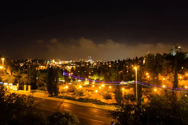 Izrael Jeruzalém Května 2018 Panoramatický Pohled Města Jeruzaléma Noci — Stock fotografie