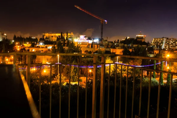 Jerusalém Israel Maio 2018 Vista Panorâmica Cidade Jerusalém Durante Noite — Fotografia de Stock