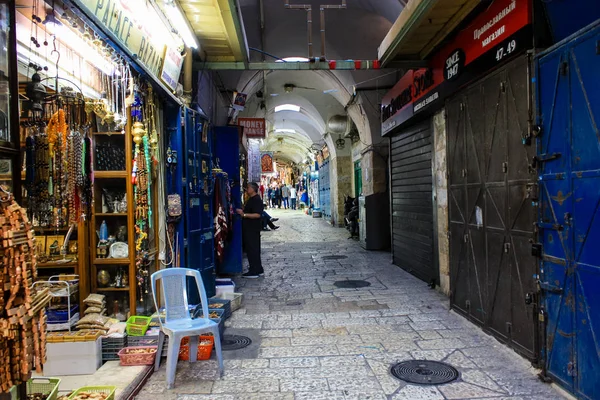 351 Jerusalem Israel Kan 2018 Udsigt Ukendte Mennesker Gaden Den - Stock-foto