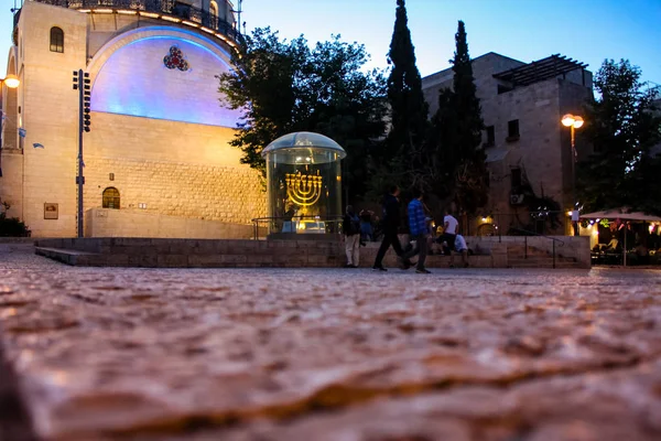351 Jerusalem Israel Mai 2018 Anblick Von Unbekannten Die Abends — Stockfoto