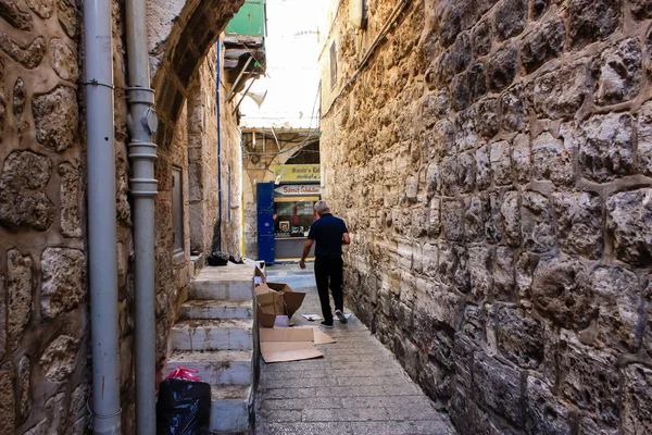 351 Jérusalem Israël Mai 2018 Vue Inconnus Marchant Dans Rue — Photo