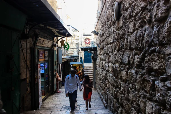 351 Jeruzalem Israël Mei 2018 Weergave Van Onbekenden Mensen Lopen — Stockfoto