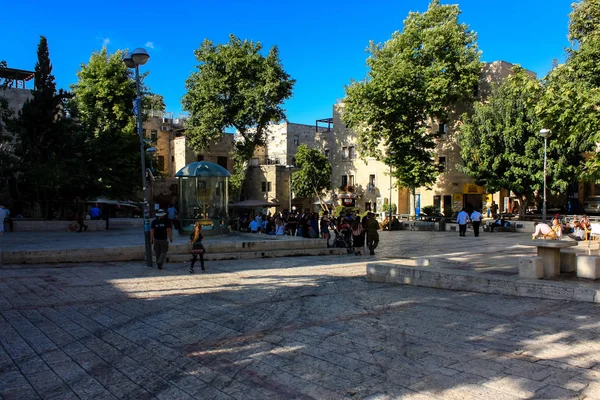 351 Jérusalem Israël Mai 2018 Vue Inconnus Marchant Dans Rue — Photo