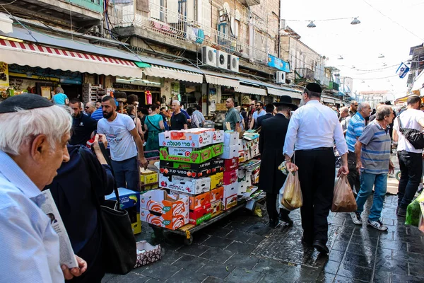 Jerusalém Israel Junho 2018 Vista Pessoas Desconhecidas Andando Fazendo Compras — Fotografia de Stock