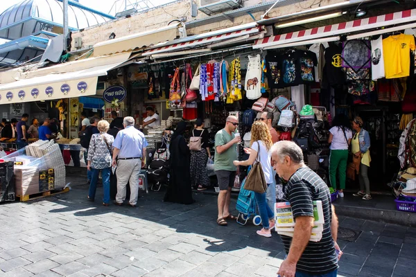 Jeruzalem Israël Juni 2018 Weergave Van Onbekenden Mensen Wandelen Winkelen — Stockfoto