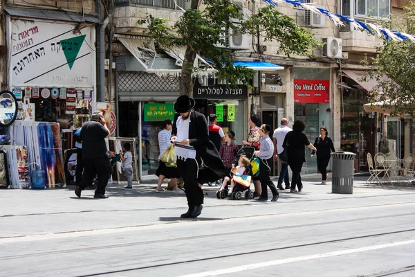 Jeruzalem Israël Juni 2018 Weergave Van Onbekenden Mensen Lopen Jaffa — Stockfoto