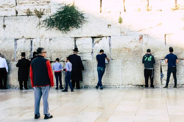 Jérusalem Israël Mai 2018 Vue Inconnus Gens Priant Devant Mur — Photo