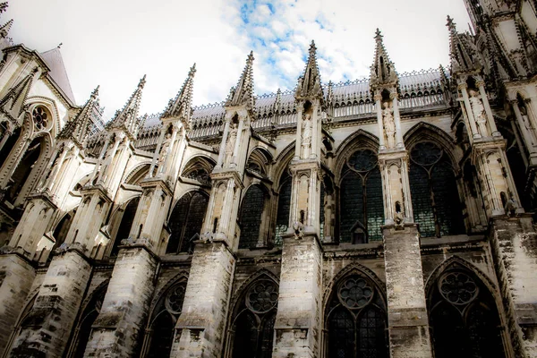 Θέα Στον Καθεδρικό Ναό Notre Dame Της Reims Γαλλία — Φωτογραφία Αρχείου