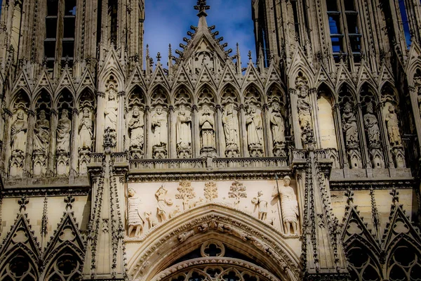 Pohled Katedrálu Notre Dame Reims Francii — Stock fotografie