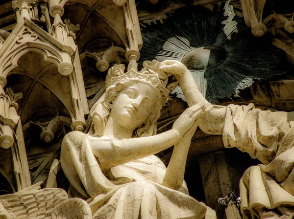 Pohled Katedrálu Notre Dame Reims Francii — Stock fotografie