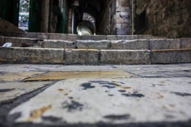 Kudüs İsrail 07 Haziran 2018 Eski Kudüs şehri yerden sokak görünümü