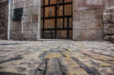 Kudüs İsrail 07 Haziran 2018 Eski Kudüs şehri yerden sokak görünümü