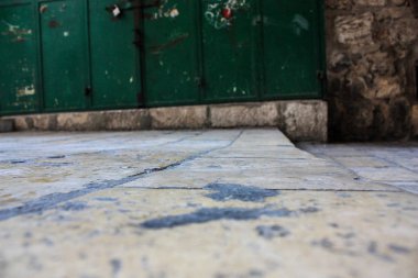 Kudüs İsrail 07 Haziran 2018 Eski Kudüs şehri yerden sokak görünümü