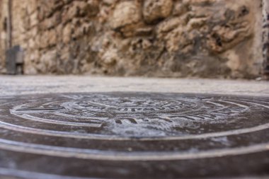 Kudüs İsrail 07 Haziran 2018 Eski Kudüs şehri yerden sokak görünümü