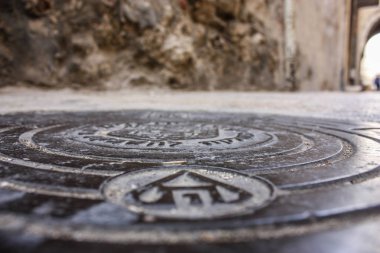 Kudüs İsrail 07 Haziran 2018 Eski Kudüs şehri yerden sokak görünümü