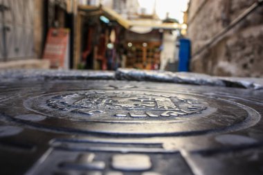 Kudüs İsrail 07 Haziran 2018 Eski Kudüs şehri yerden sokak görünümü