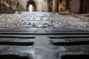 Kudüs İsrail 07 Haziran 2018 Eski Kudüs şehri yerden sokak görünümü