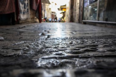 Kudüs İsrail 07 Haziran 2018 Eski Kudüs şehri yerden sokak görünümü