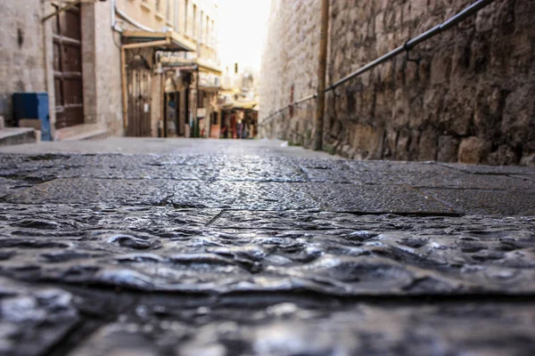 Kudüs Srail Haziran 2018 Eski Kudüs Şehri Yerden Sokak Görünümü — Stok fotoğraf