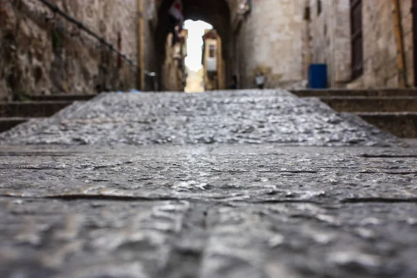 Kudüs Srail Haziran 2018 Eski Kudüs Şehri Yerden Sokak Görünümü — Stok fotoğraf