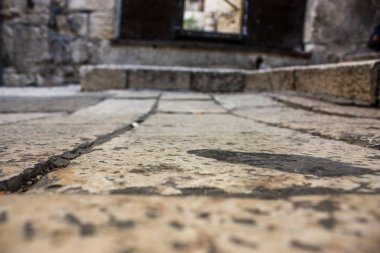 Kudüs İsrail 07 Haziran 2018 Eski Kudüs şehri yerden sokak görünümü