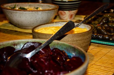 closeup Şabat İsrail için geleneksel İsrail gıda