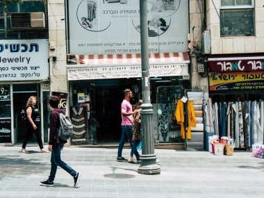 Kudüs İsrail 12 Haziran 2018 sabah Kudüs'ün Yafa Caddesi'nde bir dükkan görünümünü