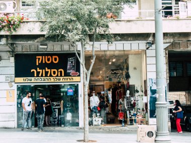 Kudüs İsrail 12 Haziran 2018 sabah Kudüs'ün Yafa Caddesi'nde bir dükkan görünümünü