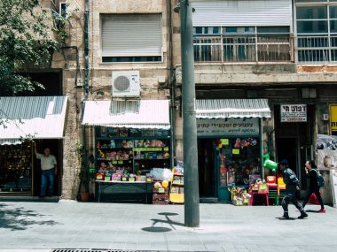 Kudüs İsrail 12 Haziran 2018 sabah Kudüs'ün Yafa Caddesi'nde bir dükkan görünümünü