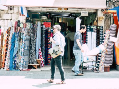 Kudüs İsrail 12 Haziran 2018 sabah Kudüs'ün Yafa Caddesi'nde bir dükkan görünümünü