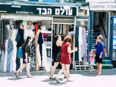 Kudüs İsrail 12 Haziran 2018 sabah Kudüs'ün Yafa Caddesi'nde bir dükkan görünümünü