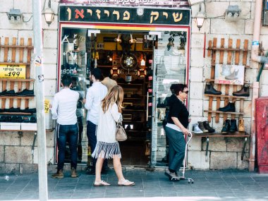 Kudüs İsrail 12 Haziran 2018 sabah Kudüs'ün Yafa Caddesi'nde bir dükkan görünümünü