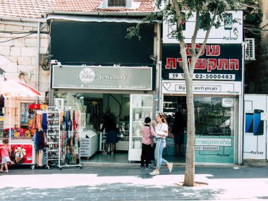 Kudüs İsrail 12 Haziran 2018 sabah Kudüs'ün Yafa Caddesi'nde bir dükkan görünümünü