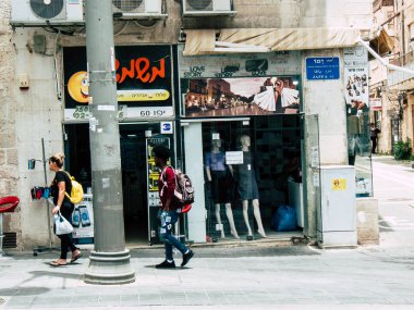 Kudüs İsrail 12 Haziran 2018 sabah Kudüs'ün Yafa Caddesi'nde bir dükkan görünümünü