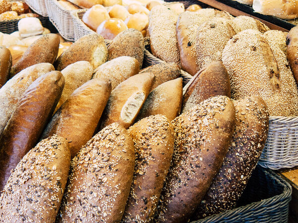 Jerusalem Israel June 12, 2018 View of various breads sold in the market in Jerusalem in the morning
