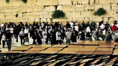 Kudüs İsrail 18 Haziran 2018 görüntülemek bilinmeyenli insanlar dua eden önü Kudüs'ün eski şehri Western duvara sabah