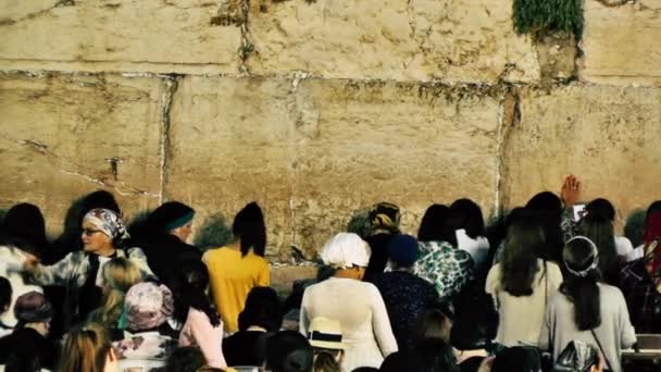Jérusalem Israël Juin 2018 Vue Inconnus Gens Priant Devant Mur — Video