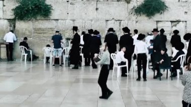 Kudüs İsrail 18 Haziran 2018 görüntülemek bilinmeyenli insanlar dua eden önü Kudüs'ün eski şehri Western duvara sabah