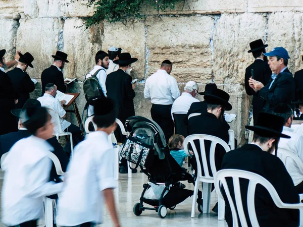 Jerusalem Israel April 2018 Okända Personer Front Västra Muren Jerusalems — Stockfoto