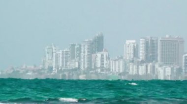 Palmachim plaj Rishon Lezion İsrail'in Tel Aviv görünümü  