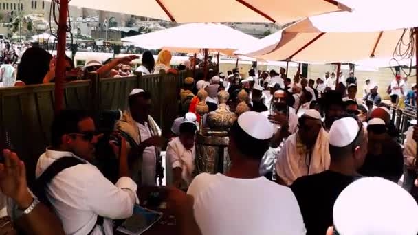 Jeruzalém Izrael Června 2018 Pohled Neznámých Lidí Účast Bar Micva — Stock video