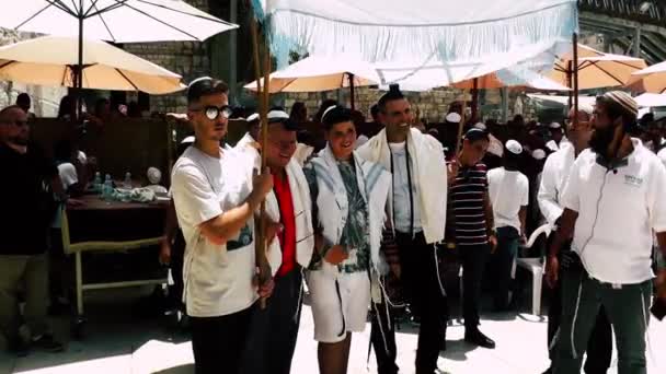Jérusalem Israël Juin 2018 Vue Personnes Inconnues Participant Une Bar — Video