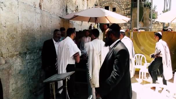 Jerusalém Israel Junho 2018 Vista Pessoas Desconhecidas Participando Bar Mitzvah — Vídeo de Stock