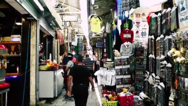 Kudüs Srail Haziran 2018 Jaffa Street Kudüs Eski Şehri Pazarda — Stok video