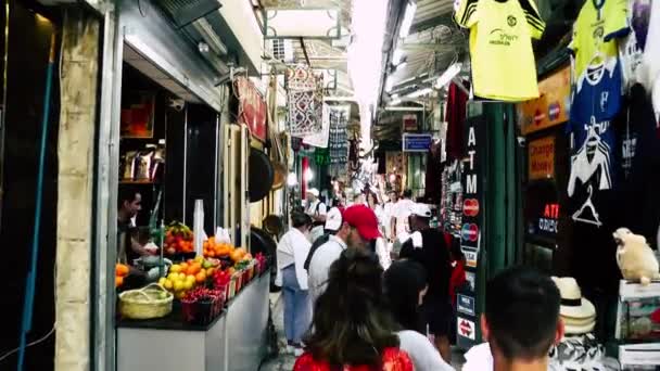 Ierusalim Israel Iunie 2018 Vedere Persoanelor Necunoscute Care Merg Bazarul — Videoclip de stoc