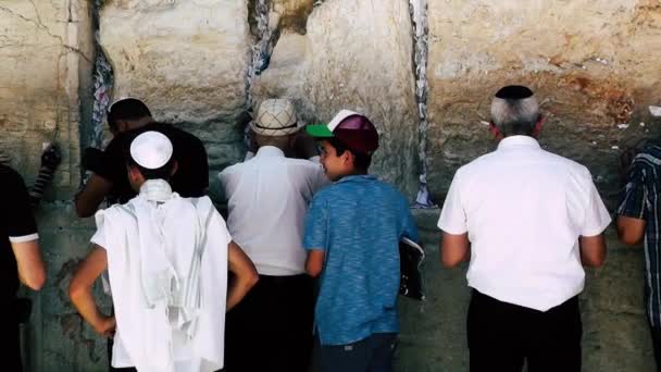 Jerusalem Israel Juni 2018 Visa Okända Personer Främre Västra Muren — Stockvideo